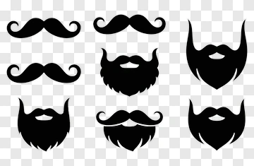 Collection Of Black Mustaches And Beards PNG