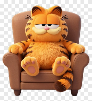 Cartoon Cat Sitting In An Armchair PNG