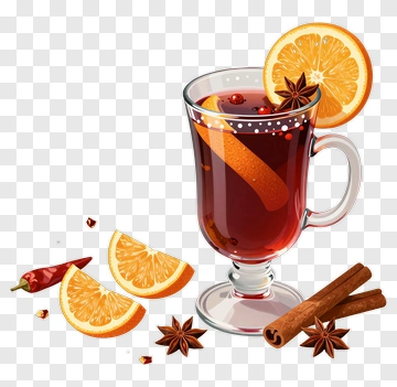 Hot Drink With Orange And Spices PNG