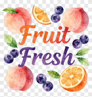Fresh Fruit Watercolor Illustration PNG