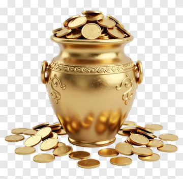 Gold Coin Pot Filled With Coins PNG