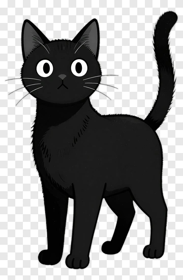 Cartoon Black Cat PNG