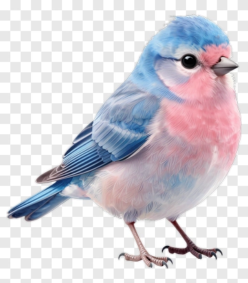 Colorful Bird With Blue And Pink Feathers PNG