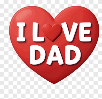 I Love Dad Heart PNG