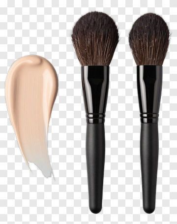 Makeup Brushes And Foundation Swatch PNG