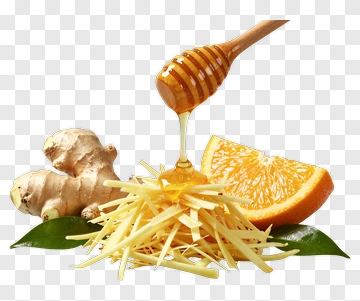 Ginger, Honey, And Orange Composition PNG