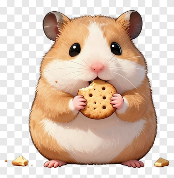 Cartoon Hamster Holding A Cookie PNG