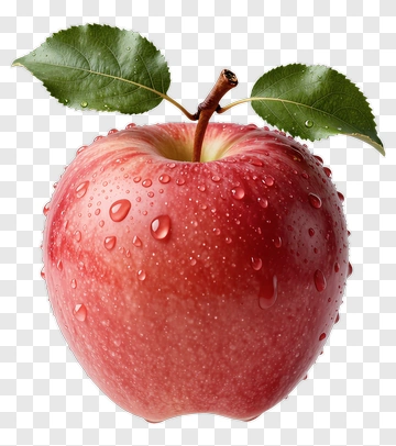 Red Apple With Water Droplets PNG