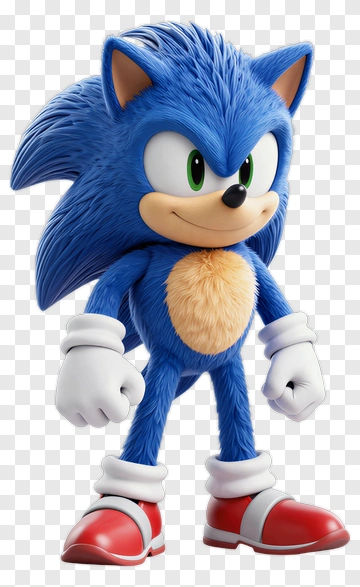 3D Blue Hedgehog Character PNG
