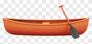 Orange Canoe With Paddle PNG