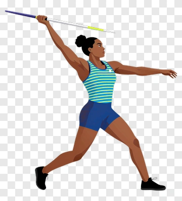Athlete Throwing A Javelin PNG