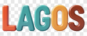 Colorful Lagos Text Design PNG