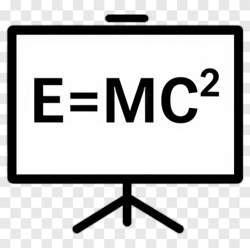 E=mc² Equation On Presentation Board PNG