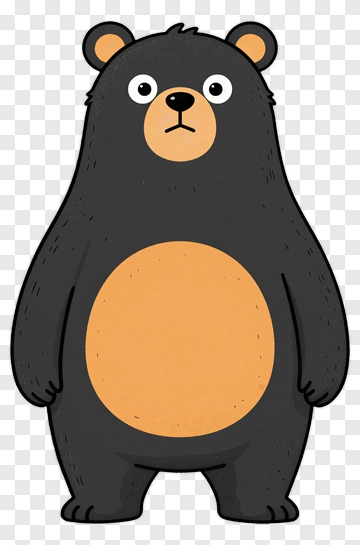 Cartoon Bear With A Round Belly PNG