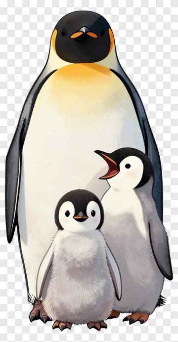 Cartoon Penguin Family PNG