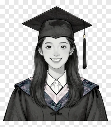 Graduation Portrait Of A Smiling Female Graduate PNG