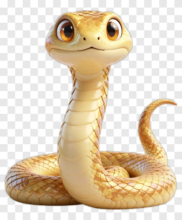 Cartoon Snake With Big Eyes PNG