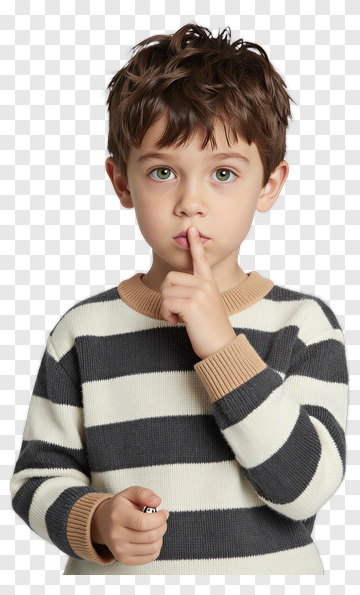 Boy Making A Shushing Gesture PNG