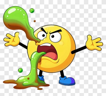 Angry Cartoon Face With Green Slime PNG