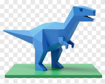 3D Blue Dinosaur Figurine PNG