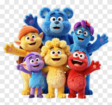 Colorful Cartoon Characters Group PNG
