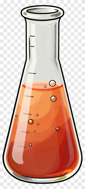 Cartoon Flask With Orange Liquid PNG