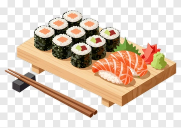 Sushi Platter With Salmon And Maki Rolls PNG