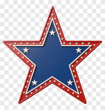 Red And Blue Star With White Stars PNG