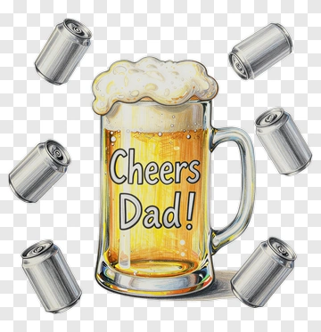 Cheers Dad Beer Mug With Cans PNG