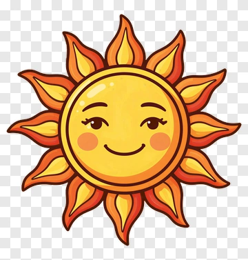 Cartoon Sun With A Happy Face PNG