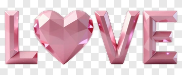 Pink Love Heart And Letters PNG