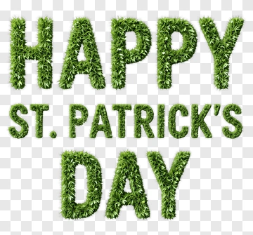Happy St. Patrick's Day Text In Green Grass PNG