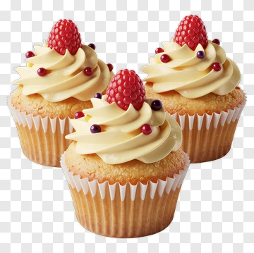 Cupcakes With Raspberry Topping PNG