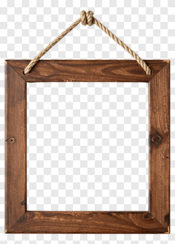 Wooden Picture Frame With Rope Hanger PNG