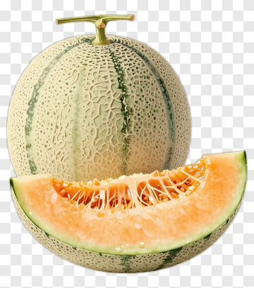 Fresh Cantaloupe With A Slice PNG