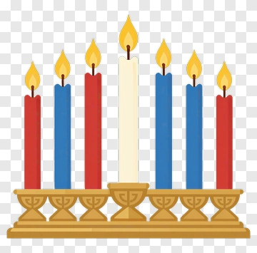 Menorah With Colorful Candles PNG