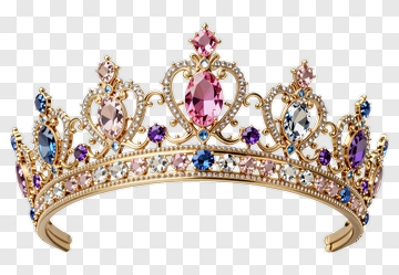 Gold Crown With Colorful Gems PNG