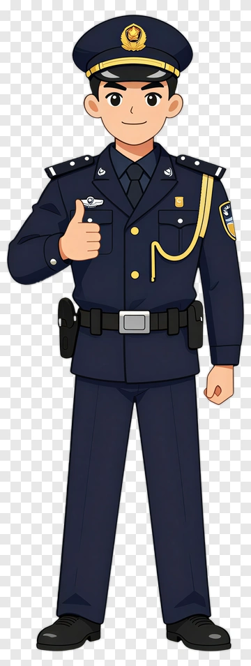 Cartoon Police Officer Giving A Thumbs Up PNG