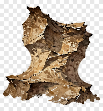 Abstract Brown Leaf Composition PNG