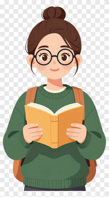 Student Reading A Book PNG