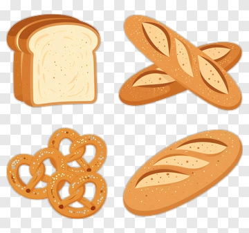 Assorted Breads And Pretzels PNG