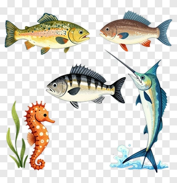 Colorful Fish Collection PNG
