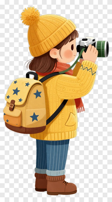 Girl Taking Photo With Camera PNG