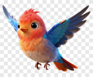 Colorful Cartoon Bird PNG