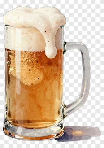 Glass Of Beer With Foam PNG
