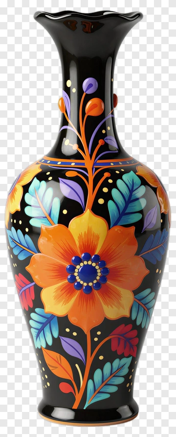 Colorful Floral Vase PNG