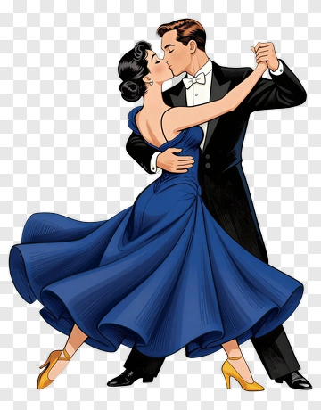Couple Dancing In Formal Attire PNG