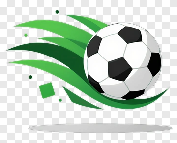 Soccer Ball With Green Motion Elements PNG