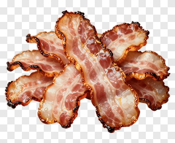 Sliced Bacon Stacked Together PNG