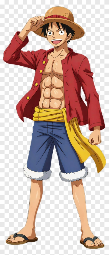 Cartoon Pirate Character Smiling With Straw Hat PNG